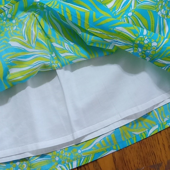 LILLY PULITZER Womens 4 FLORAL SKIRT Used Preowned COTTON FLOWERS Summer Seaweed - Picture 5 of 10